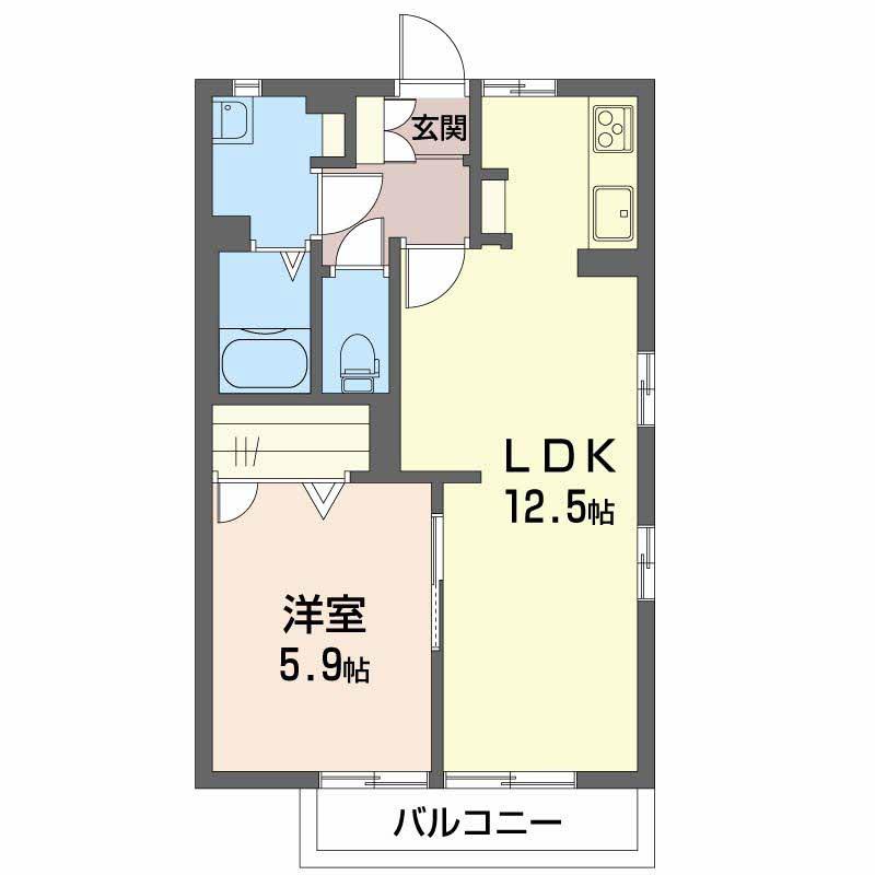 コーポいちよしII(1LDK/1階)の間取り写真