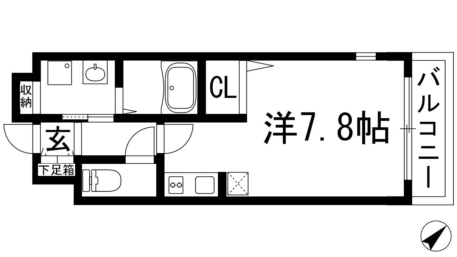 ラポール2(ワンルーム/3階)の間取り写真