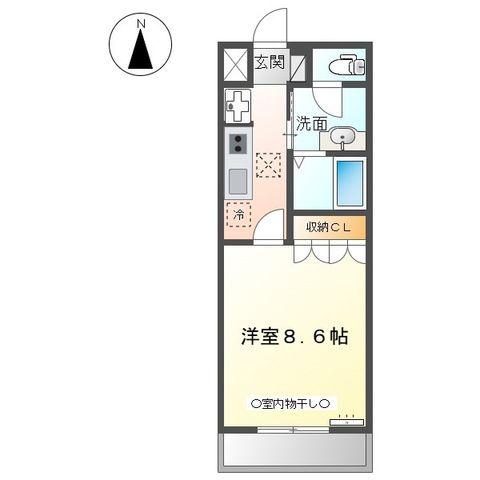 ルミエール(1K/1階)の間取り写真