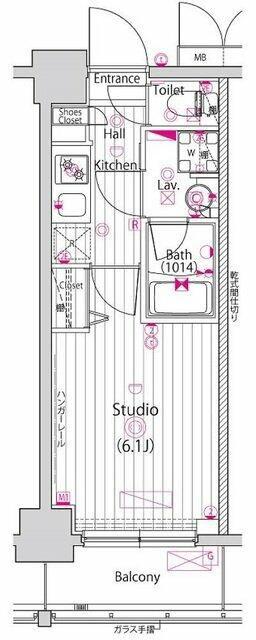 ガーラ横濱関内グランドステージ(1K/5階)の間取り写真