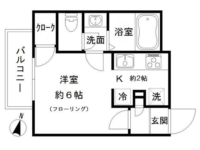 エムズハウス(1K/3階)の間取り写真