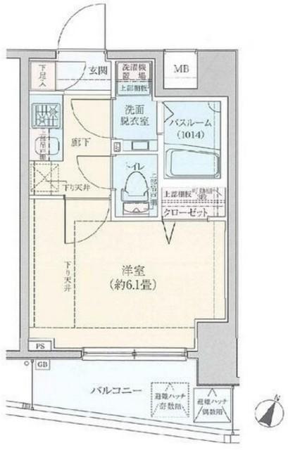 ロアール池袋(1K/2階)の間取り写真