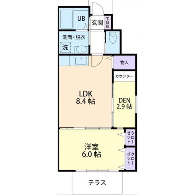 グリーンテラス A(1LDK/1階)の間取り写真