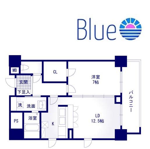 ノース清水(1LDK/7階)の間取り写真