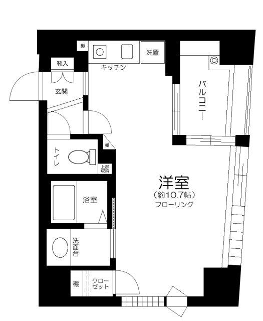 アクシルコート東中野(ワンルーム/5階)の間取り写真