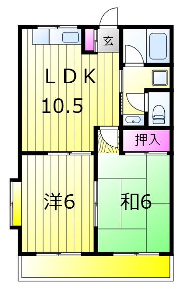 第二サニーハイツ(2LDK/1階)の間取り写真