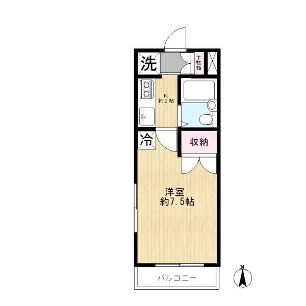 クレムス(1K/1階)の間取り写真