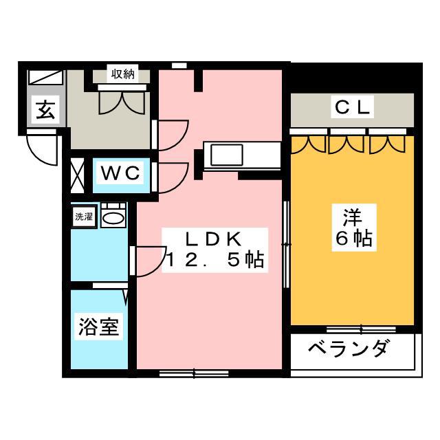 フォルティア(1LDK/2階)の間取り写真