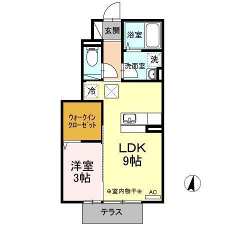 シャンクレール(1LDK/1階)の間取り写真