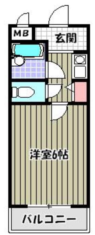 コスモビクトリー(1K/2階)の間取り写真