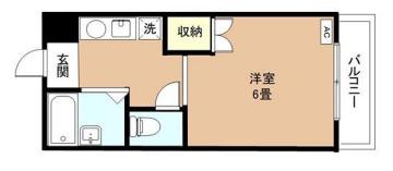 高峰コーポ3(1K/1階)の間取り写真