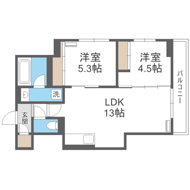 D-ROOM伊賀駅東(2LDK/3階)の間取り写真