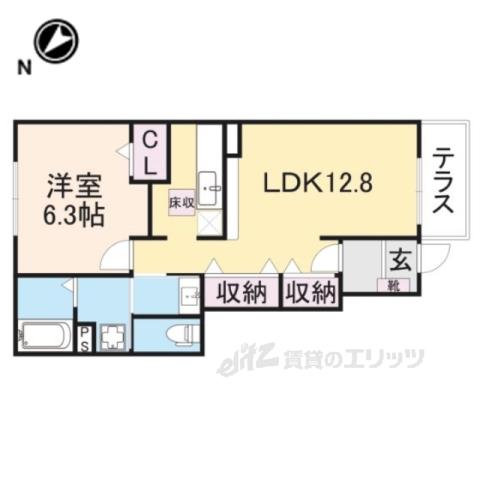 アクティフジェルメⅡ(1LDK/1階)の間取り写真