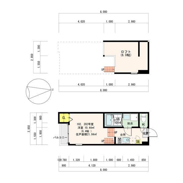 フルジュア本陣(1K/1階)の間取り写真