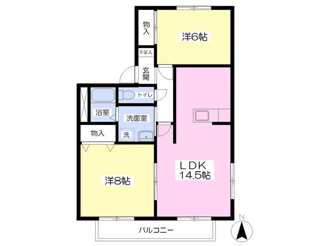 ムスカリ(2LDK/1階)の間取り写真