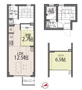 TAS経堂レジデンス(1LDK/3階)の間取り写真