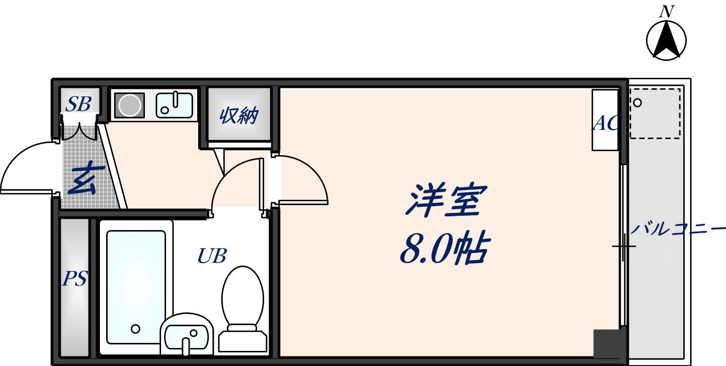 PALMIZIO花園II(1K/2階)の間取り写真
