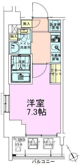 門前仲町レジデンス参番館(1K/10階)の間取り写真