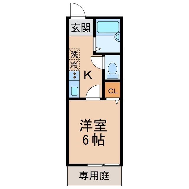 TJ御坊(1K/1階)の間取り写真