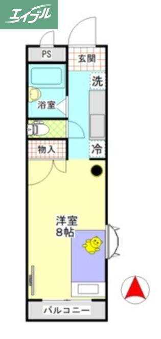 SKマンション(1K/2階)の間取り写真