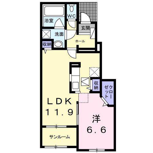 ドルチェ・T(1LDK/1階)の間取り写真