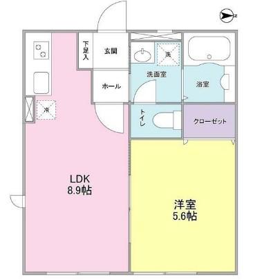 DREAM HEIM 三軒茶屋(1LDK/1階)の間取り写真