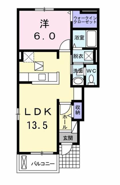 コンフォート ショコラ(1LDK/1階)の間取り写真
