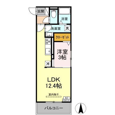 D-HILLS野口(1LDK/3階)の間取り写真