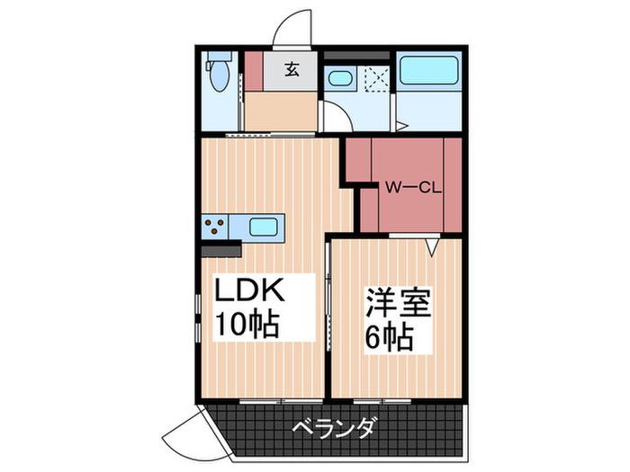阿賀中央3丁目アパート(1LDK/1階)の間取り写真