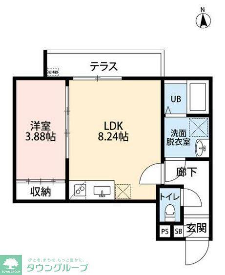 子犬と春風のダイアリー(1LDK/2階)の間取り写真