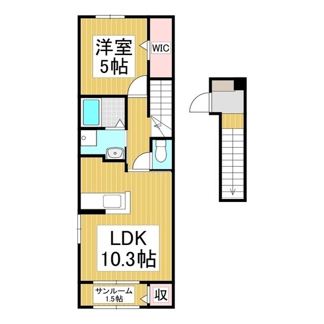 アルバーダ26A(1LDK/2階)の間取り写真