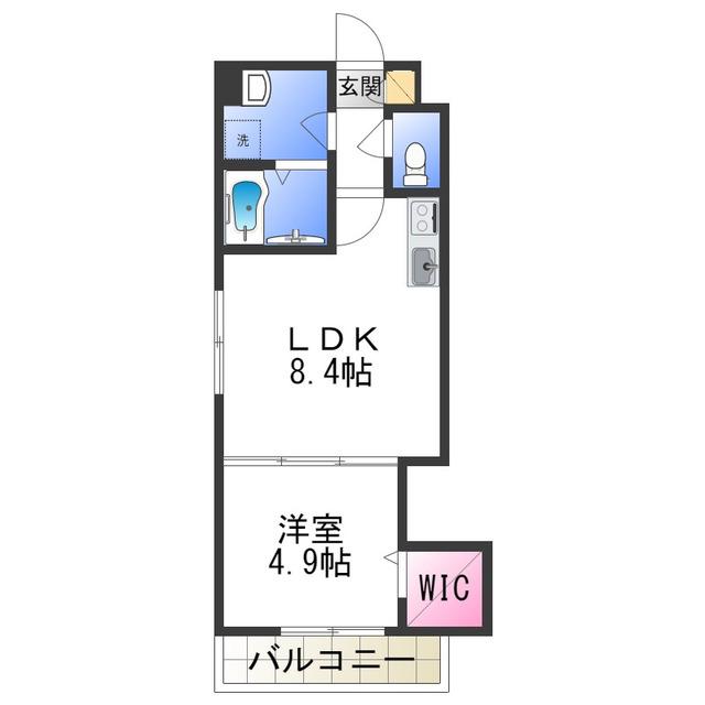 ジーメゾン泉大津ペルフェット(1LDK/3階)の間取り写真