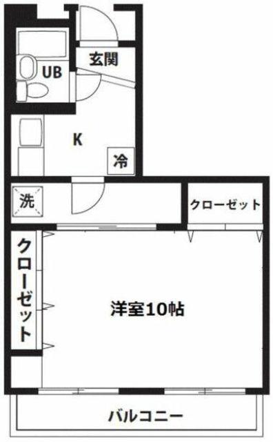 サニ-ヴィラD(1K/2階)の間取り写真