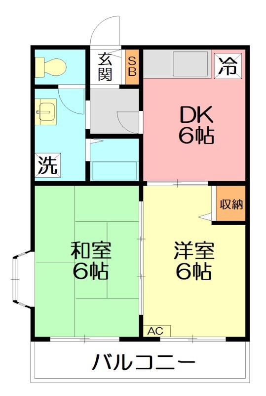 グレイスハイム(2DK/3階)の間取り写真