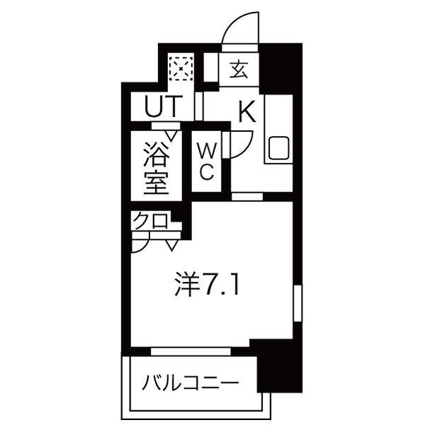 レジュールアッシュ梅田北(1K/11階)の間取り写真