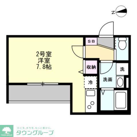 ベイルームルナ橋本(ワンルーム/1階)の間取り写真