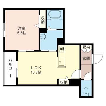 LAULEA AKIFUSA(1LDK/2階)の間取り写真
