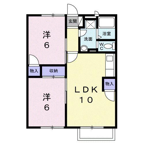 ルーミナスIKEDAIII(2LDK/2階)の間取り写真