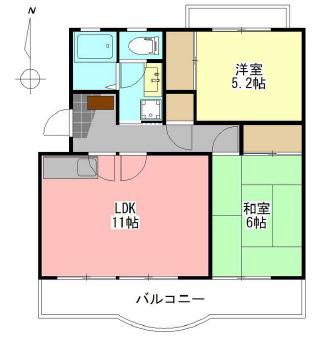 パークアベニュー(2LDK/3階)の間取り写真