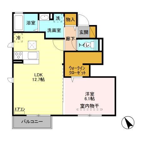 ステラA(1LDK/1階)の間取り写真