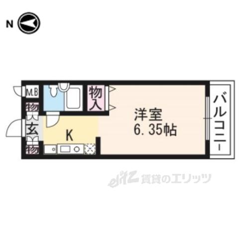 マノワール木津屋橋(1K/3階)の間取り写真