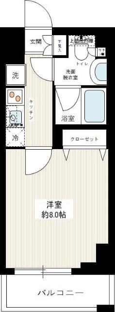 HY′S STAGE 浅草今戸(1K/4階)の間取り写真