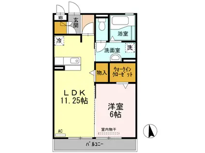 アネックス3号棟(1LDK/1階)の間取り写真