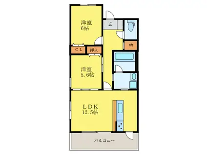 エスポワール(2LDK/3階)の間取り写真