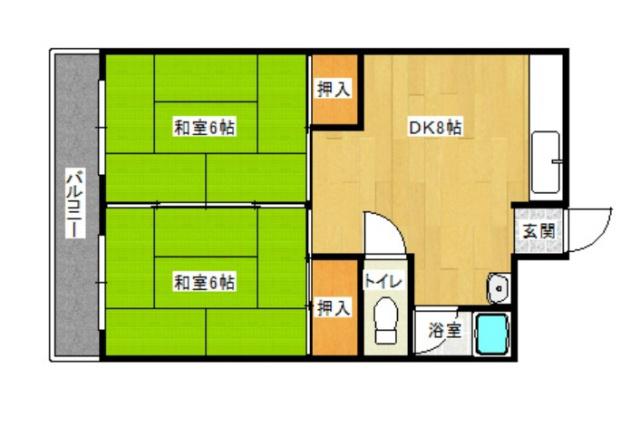 サンテラス府中(2LDK/1階)の間取り写真