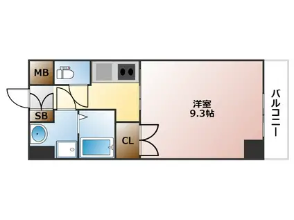 クレアート難波南イービス(1K/7階)の間取り写真