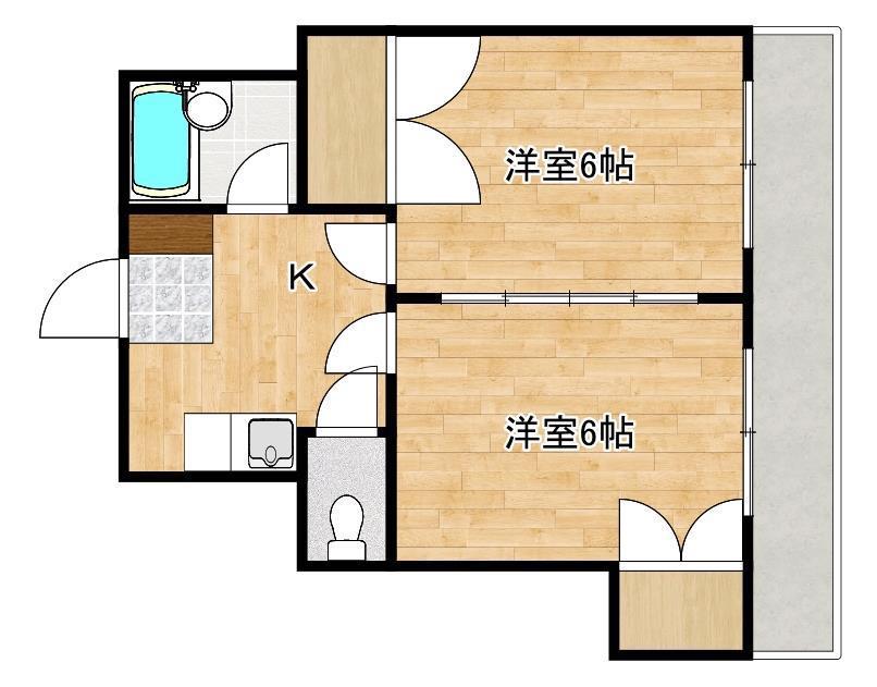 ロフティ薬園町(2K/2階)の間取り写真
