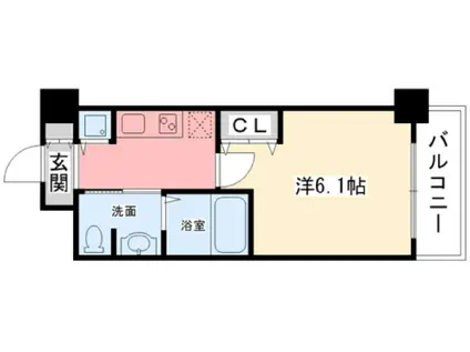 エスリード西宮北口II(1K/3階)の間取り写真