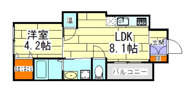 GRANDIR 千船(1LDK/2階)の間取り写真