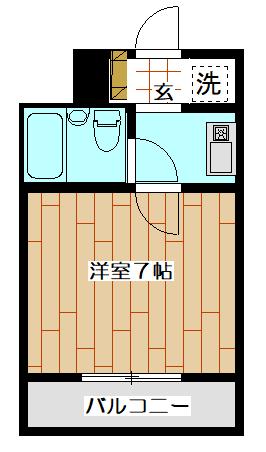 ワンルームマンション大蔵(1K/1階)の間取り写真